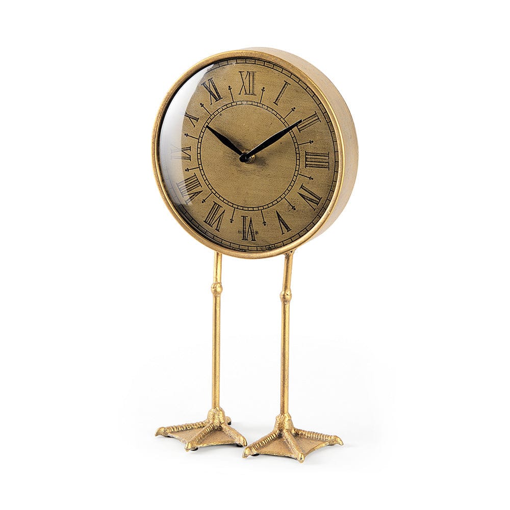 Mercana - Chadwick Antiqued Brass Duck Leg Table Clock - 63115 view 1