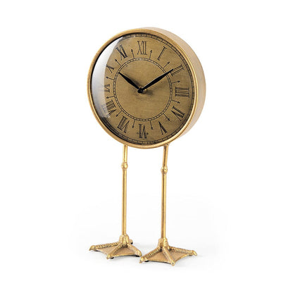 Mercana - Chadwick Antiqued Brass Duck Leg Table Clock - 63115 view 1