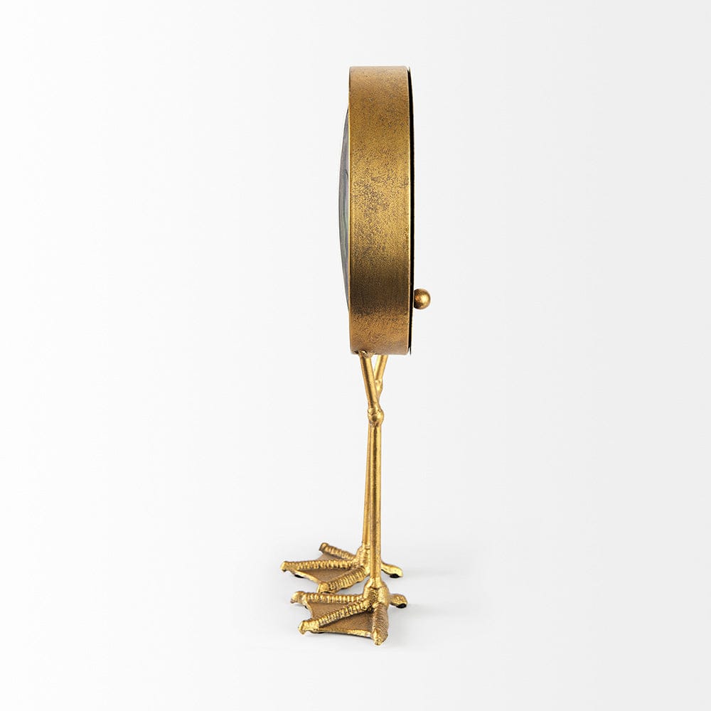 Mercana - Chadwick Antiqued Brass Duck Leg Table Clock - 63115 view 3