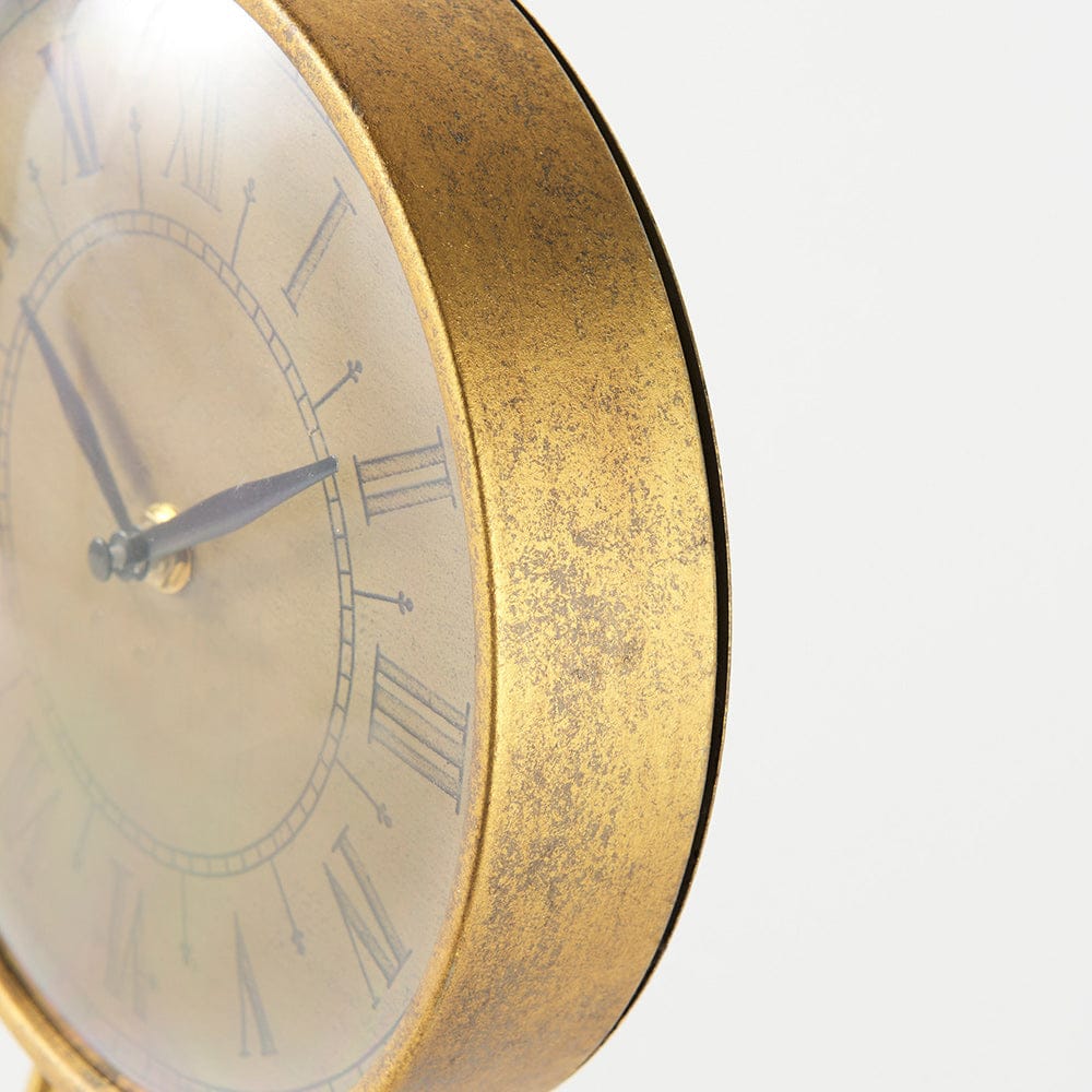 Mercana - Chadwick Antiqued Brass Duck Leg Table Clock - 63115 view 6