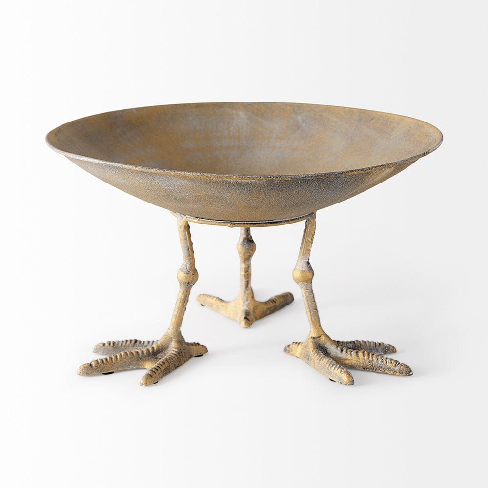 Mercana - Chadwick II 13L x 13W Gold Metal Webbed Feet Bowl - 67219 view 2
