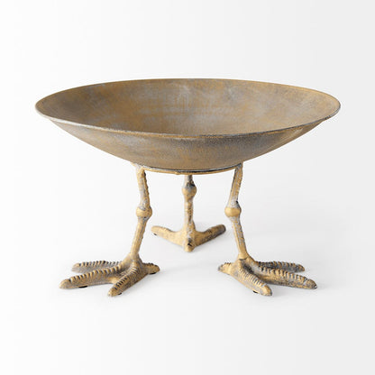 Mercana - Chadwick II 13L x 13W Gold Metal Webbed Feet Bowl - 67219 view 2