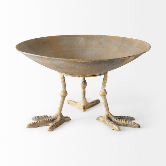 Mercana - Chadwick II 13L x 13W Gold Metal Webbed Feet Bowl - 67219 view 2