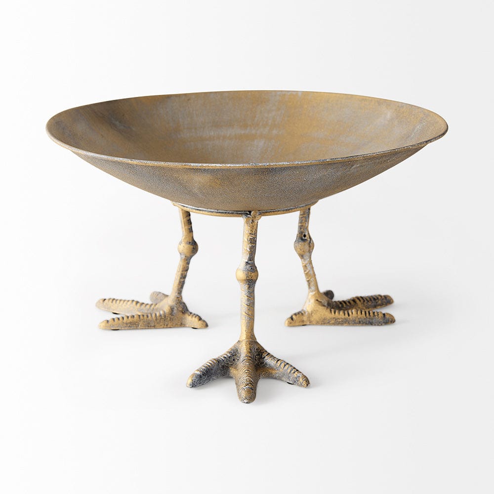 Mercana - Chadwick II 13L x 13W Gold Metal Webbed Feet Bowl - 67219 view 3