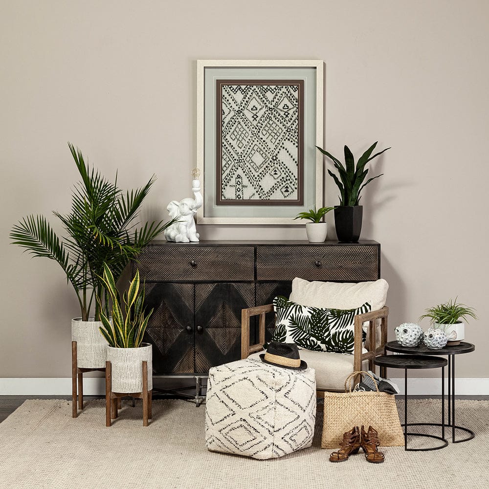 Mercana - Chakra 19.7" Set of Two Round Dark Wood Top Black Frame Accent Tables - 68987 view 10