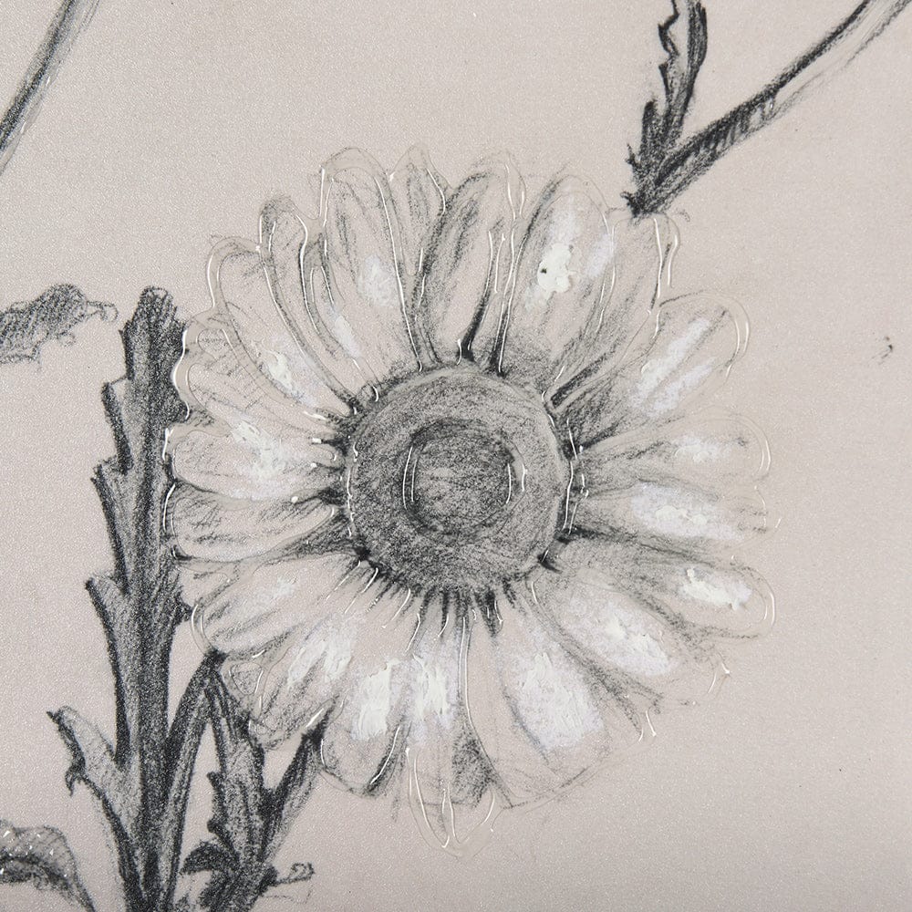 Mercana - Chamomile Drawing I by Mercana Studio Hand Embellished Textured Framed Art Print Matted under Glass - 14701 view 7