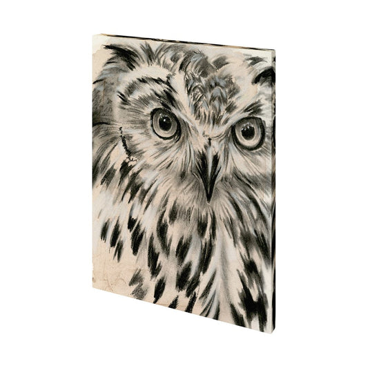 Mercana - Charcoal Owl I by Jennifer Paxton Parker a Hand Embellished Textured Canvas - 101376-L view 1