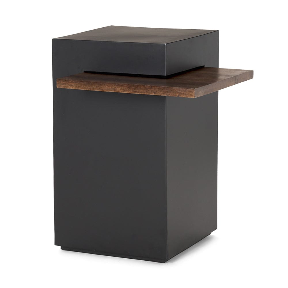 Mercana - Charles Matte Black Metal w/ Wood Shelf Square Accent Table - 70745 view 1