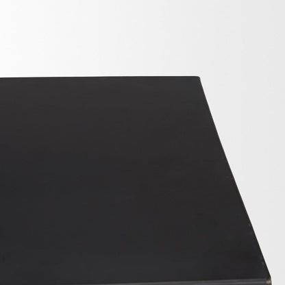 Mercana - Charles Matte Black Metal w/ Wood Shelf Square Accent Table - 70745 view 5