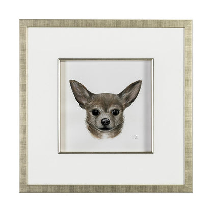 Mercana - Charlote Chihuahua by Mercana Studio Hand Embellished Textured Framed Art Print Matted under Glass - 13378 view 1