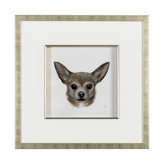 Mercana - Charlote Chihuahua by Mercana Studio Hand Embellished Textured Framed Art Print Matted under Glass - 13378 view 1