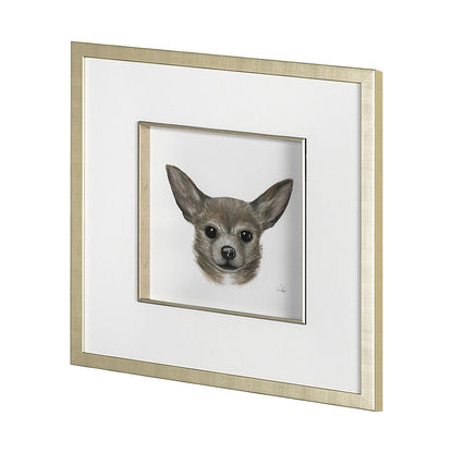 Mercana - Charlote Chihuahua by Mercana Studio Hand Embellished Textured Framed Art Print Matted under Glass - 13378 view 2