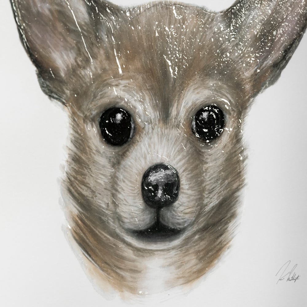 Mercana - Charlote Chihuahua by Mercana Studio Hand Embellished Textured Framed Art Print Matted under Glass - 13378 view 7