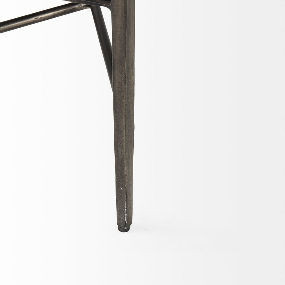 Mercana - Charlotte 55.0L Gray Herringbone Fabric Seat w/ Antique Nickel Metal Frame Bench - 69367 view 7