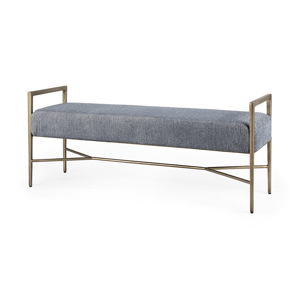 Mercana - Charlotte 55.0L x 17.0W x 22.5H Dark Fabric Seat Metal Frame Bench - 69368 view 1