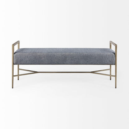 Mercana - Charlotte 55.0L x 17.0W x 22.5H Dark Fabric Seat Metal Frame Bench - 69368 view 2