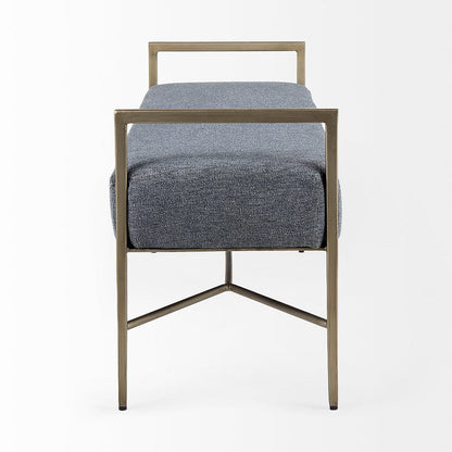 Mercana - Charlotte 55.0L x 17.0W x 22.5H Dark Fabric Seat Metal Frame Bench - 69368 view 3