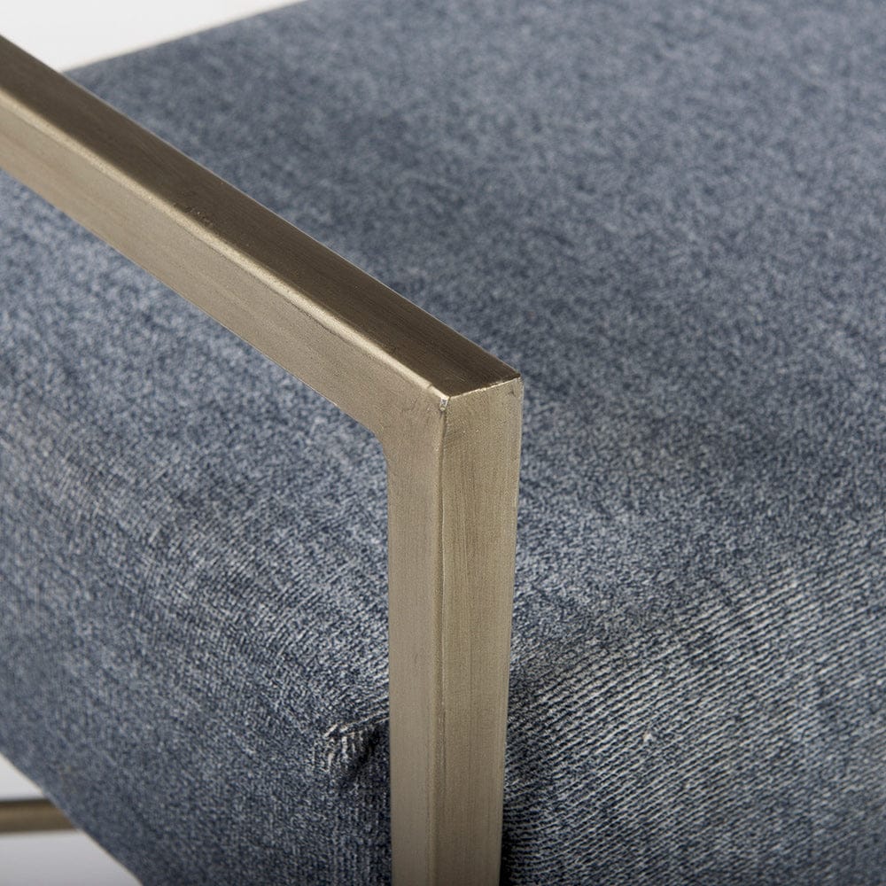 Mercana - Charlotte 55.0L x 17.0W x 22.5H Dark Fabric Seat Metal Frame Bench - 69368 view 5