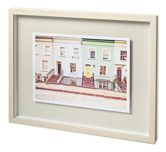 Mercana - ChelseHouses All Lined Up by Keri Bevan Hand Embellished Textured Framed Art Print Matted under Glas - 11876 view 1