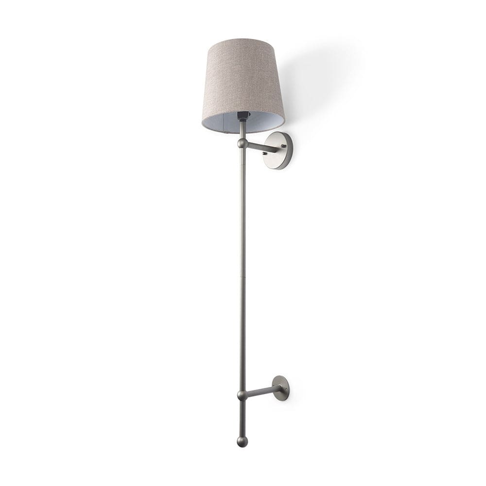 Mercana - Chester 10 x 47 Gray Metal and Beige Fabric Shade Wall Sconce - 68969 view 1
