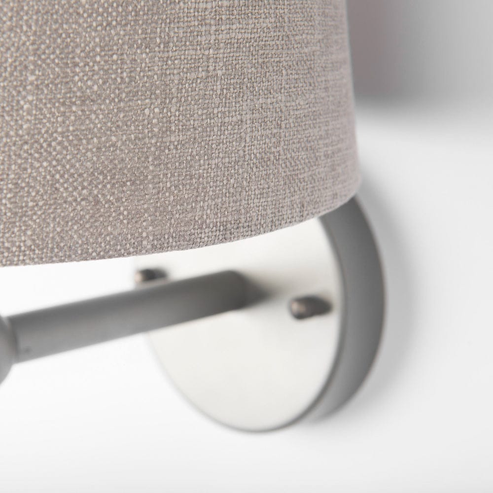 Mercana - Chester 10 x 47 Gray Metal and Beige Fabric Shade Wall Sconce - 68969 view 4