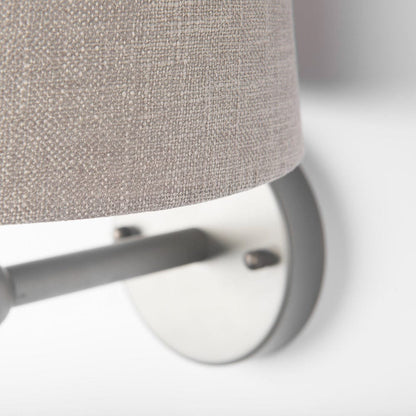 Mercana - Chester 10 x 47 Gray Metal and Beige Fabric Shade Wall Sconce - 68969 view 4