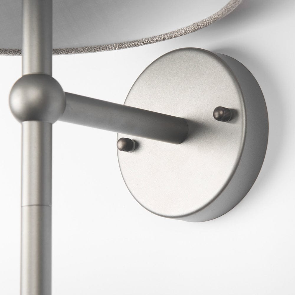 Mercana - Chester 10 x 47 Gray Metal and Beige Fabric Shade Wall Sconce - 68969 view 5
