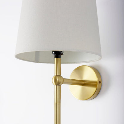 Mercana - Chester 10x47 Gold Metal and Cream Fabric Shade Wall Sconce - 68968_CLOSEOUT view 3
