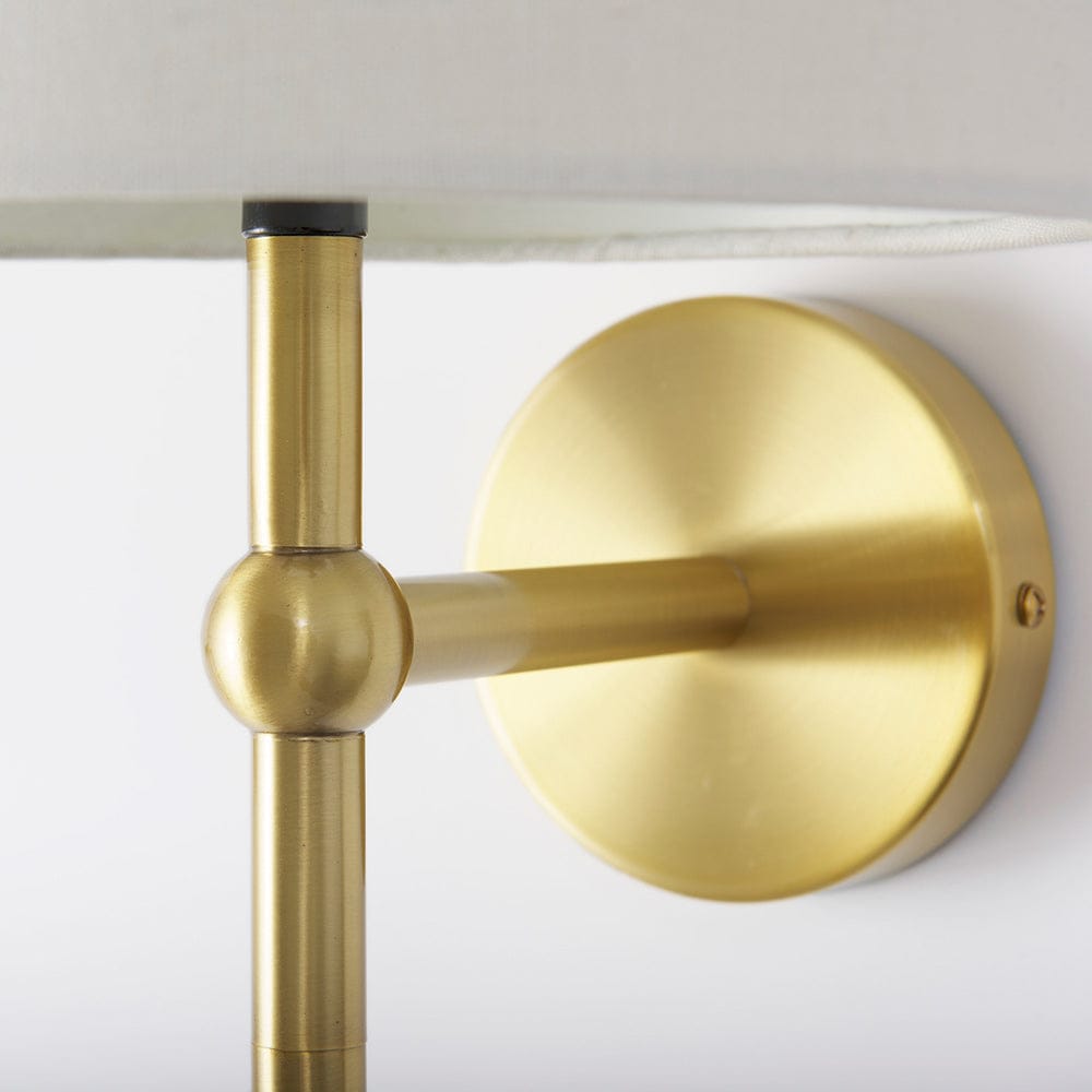 Mercana - Chester 10x47 Gold Metal and Cream Fabric Shade Wall Sconce - 68968_CLOSEOUT view 4