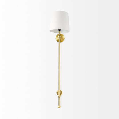 Mercana - Chester 10x47 Gold Metal and Cream Fabric Shade Wall Sconce - 68968_CLOSEOUT view 5
