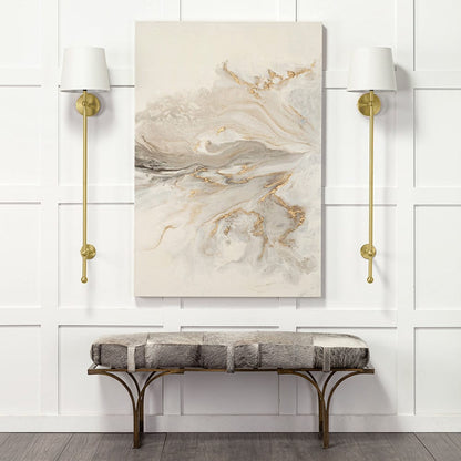 Mercana - Chester 10x47 Gold Metal and Cream Fabric Shade Wall Sconce - 68968_CLOSEOUT view 7
