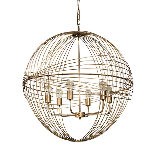 Mercana - Chiron II 36L x 36W x 38H Gold Metal Globe Six Bulb Chandelier - 68430 view 1