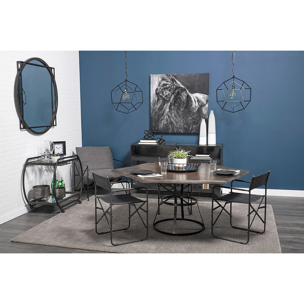 Mercana - Chriselle Black Metal And Glass Two Tier Bar Cart - 69086_CLOSEOUT view 2