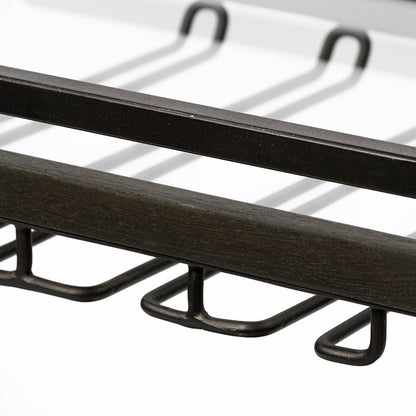 Mercana - Chriselle Black Metal And Glass Two Tier Bar Cart - 69086_CLOSEOUT view 8