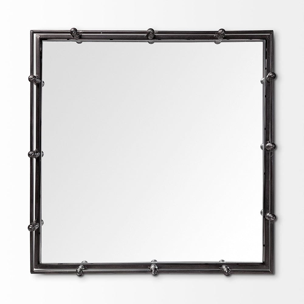 Mercana - Christa 22L x 22W Black Metal Mirrored Base Square Tray - 57238 view 8