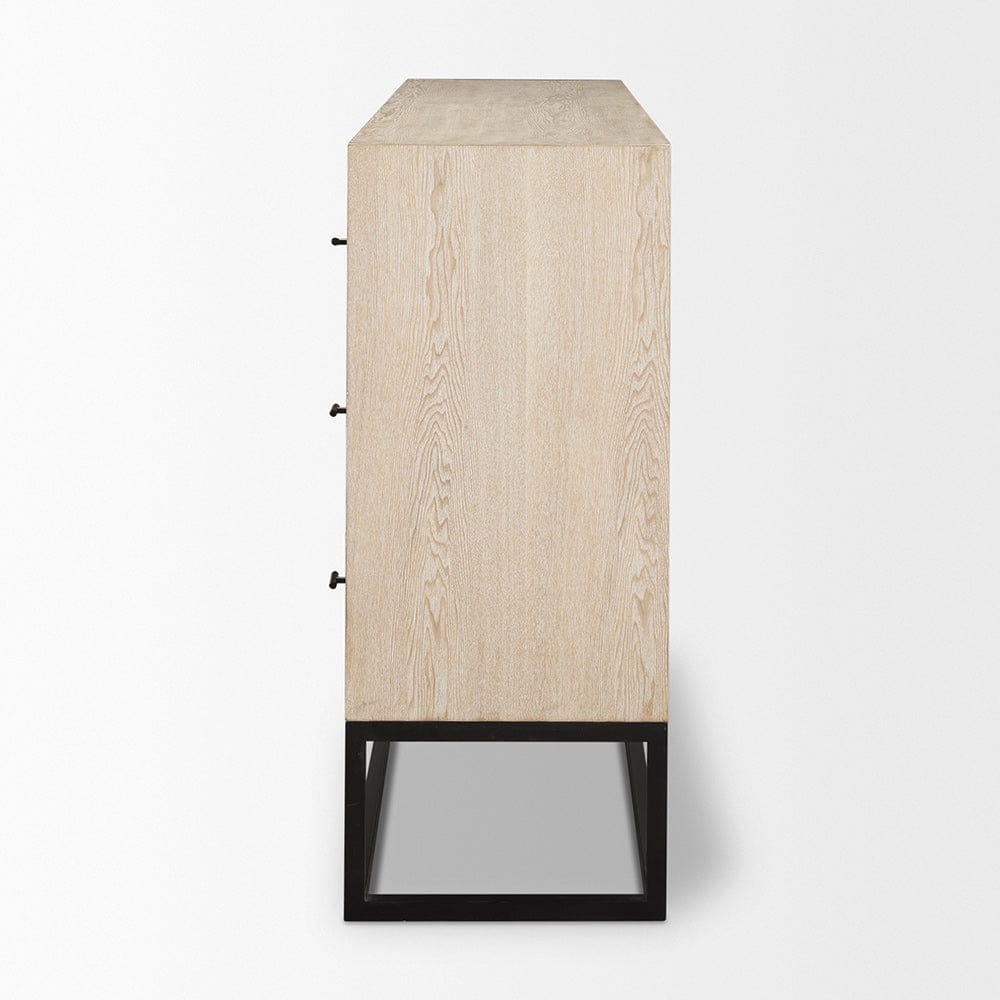Mercana - Ciara 6 Drawer Beige Fir Veneer w/ Black Metal Sideboard - 70234 view 3