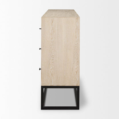 Mercana - Ciara 6 Drawer Beige Fir Veneer w/ Black Metal Sideboard - 70234 view 3