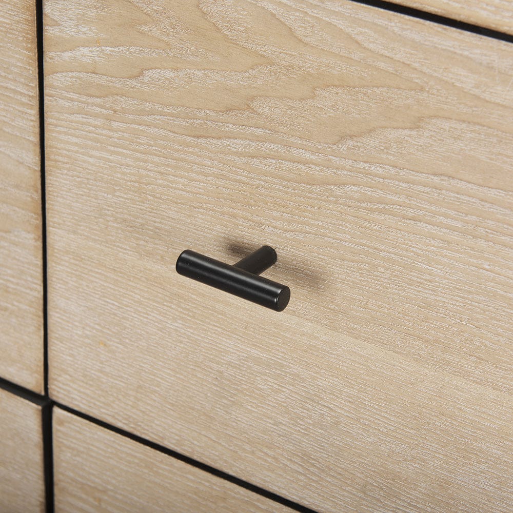 Mercana - Ciara 6 Drawer Beige Fir Veneer w/ Black Metal Sideboard - 70234 view 8