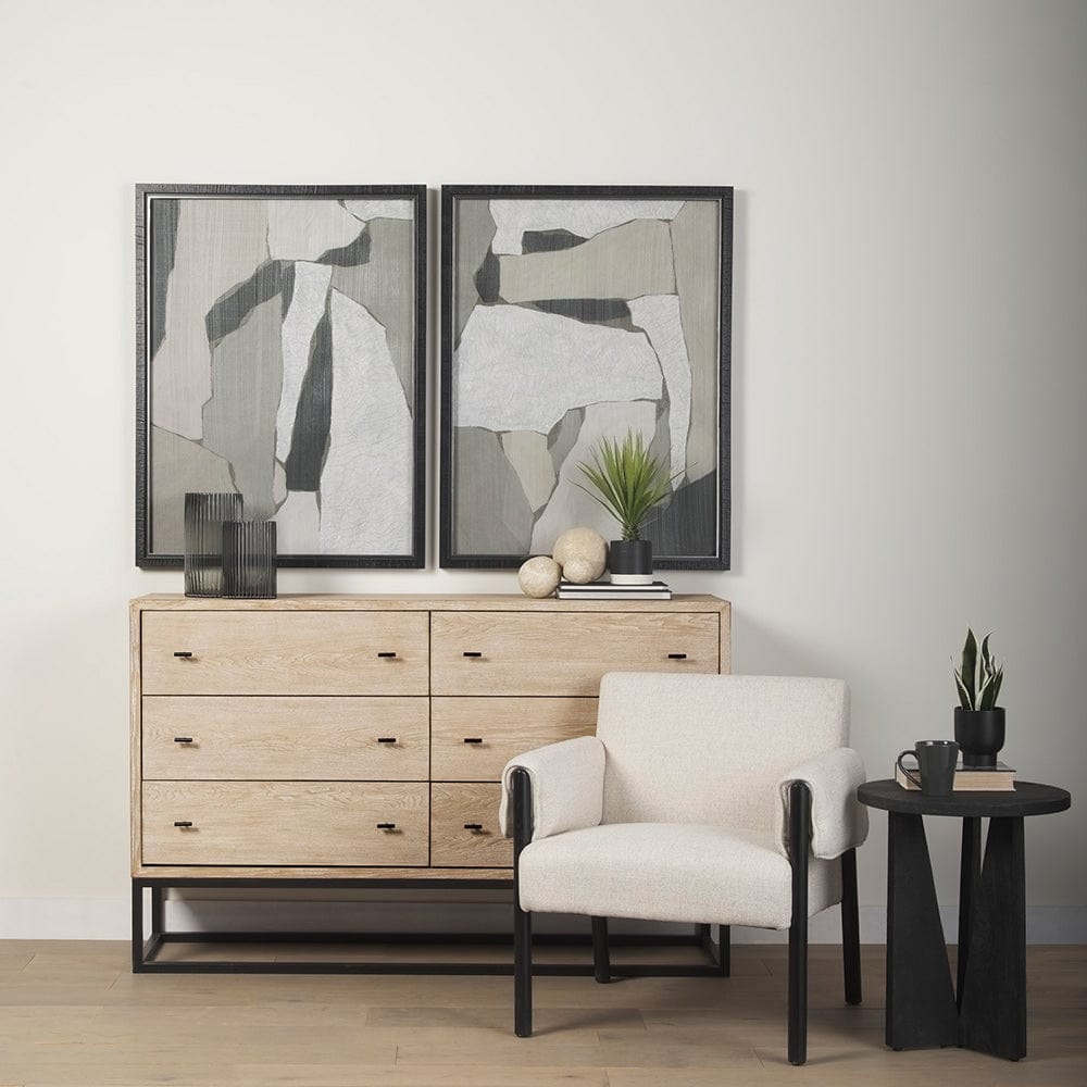 Mercana - Ciara 6 Drawer Beige Fir Veneer w/ Black Metal Sideboard - 70234 view 11