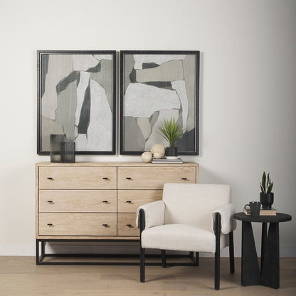 Mercana - Ciara 6 Drawer Beige Fir Veneer w/ Black Metal Sideboard - 70234 view 11