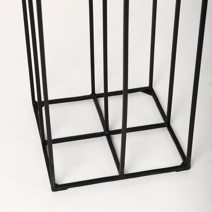 Mercana - Cindy 4-Tier, Matte Black Metal w/ Hurricane Glass, Pillar Candle Floor Lantern - 70043 view 8