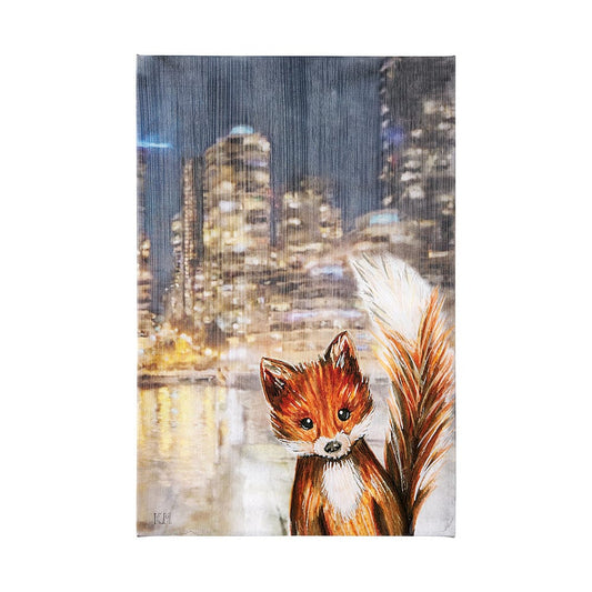Mercana - City Fox by Mercana Studio a Hand Embellished Textured Canvas - 102027-L view 1