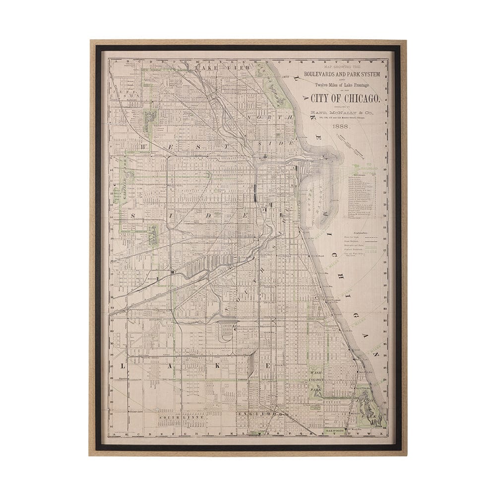 Mercana - City of Chicago by Mercana Studio a Hand Embellished Textured Framed Art Print - 14880 view 1