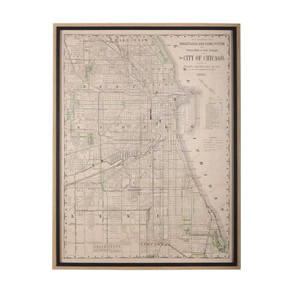 Mercana - City of Chicago by Mercana Studio a Hand Embellished Textured Framed Art Print - 14880 view 1