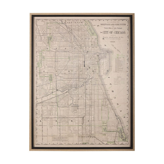 Mercana - City of Chicago by Mercana Studio a Hand Embellished Textured Framed Art Print - 14880 view 1
