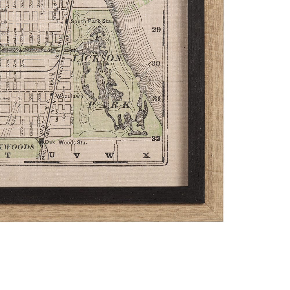 Mercana - City of Chicago by Mercana Studio a Hand Embellished Textured Framed Art Print - 14880 view 3