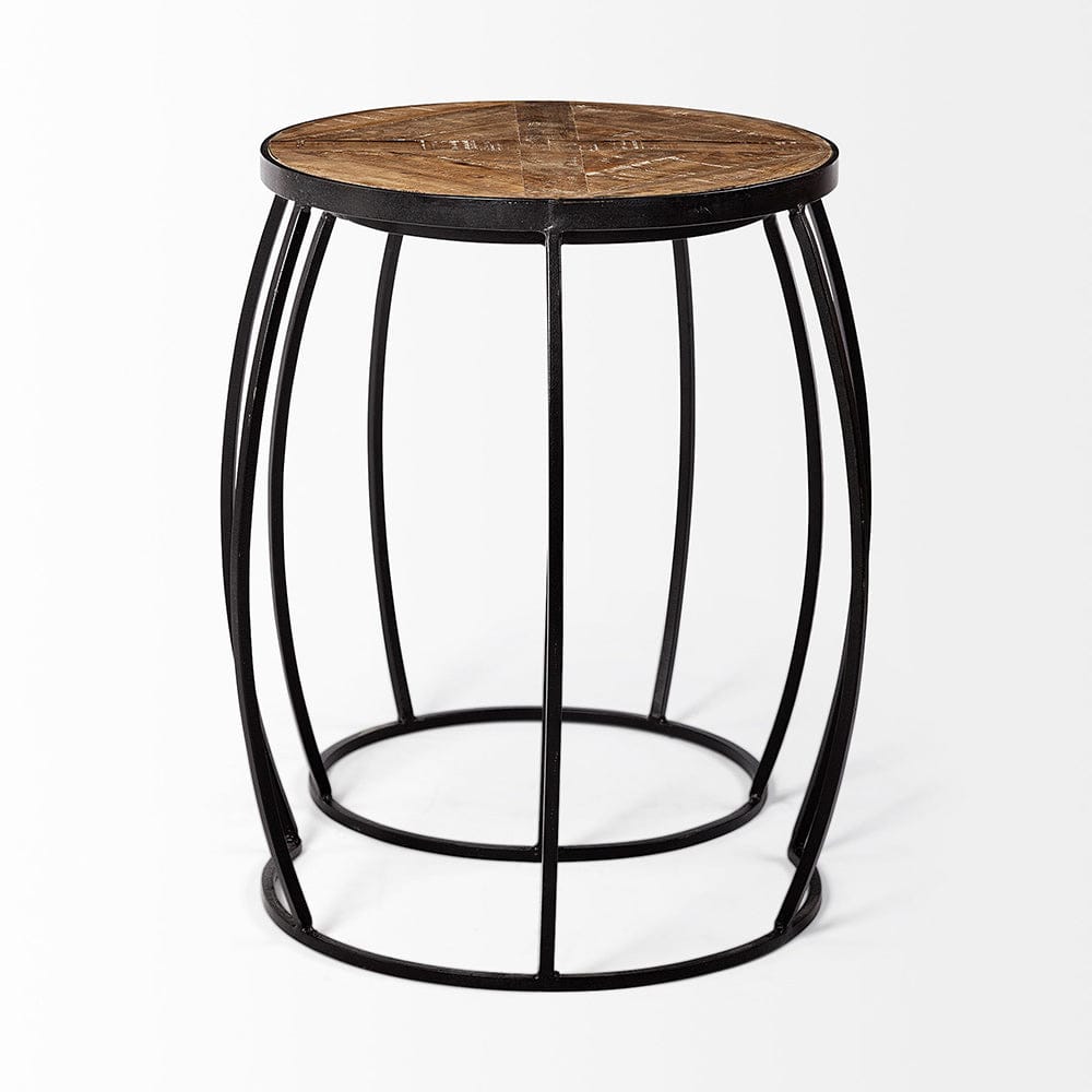 Mercana - Clapp III 20L x 20W Brown Round Wood Top W/ Black Metal Frame Nesting Accent Tables (Set of 2) - 50472 view 6