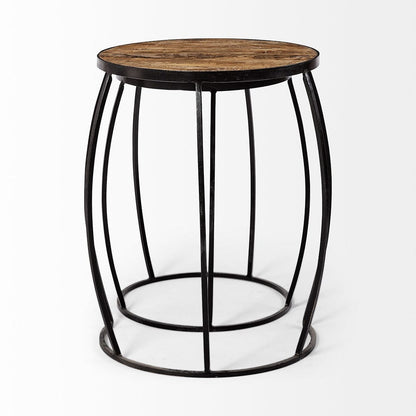 Mercana - Clapp IV 20L x 20W Brown Round Wood Top W/ Black Iron Frame Nesting Accent Tables (Set of 2) - 50473 view 5