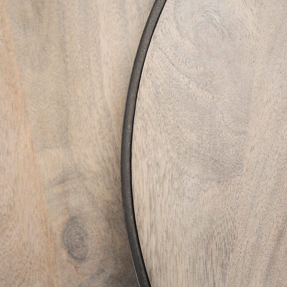 Mercana - Clapp Round Light Brown W/ White Wash Wood and Silver Metal Nesting Accent Tables (Set of 2) - 70595 view 8