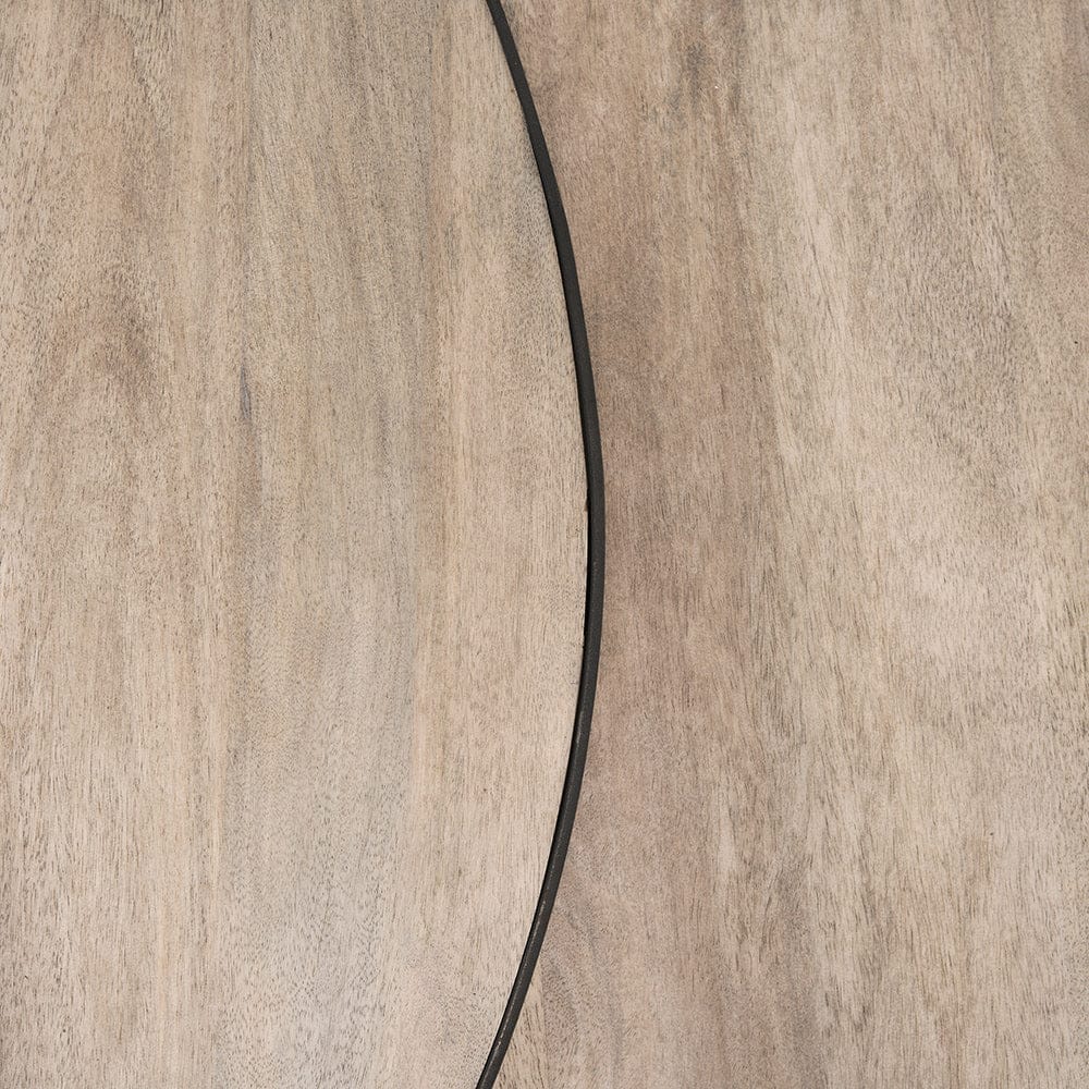 Mercana - Clapp Round Light Brown W/ White Wash Wood and Silver Metal Nesting Coffee Tables (Set of 2) - 70594 view 6